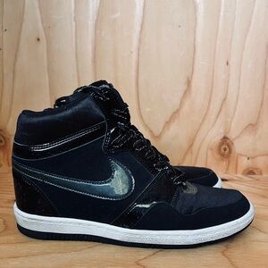 Nike Force “Hidden Heel Wedge” | Black Hi~Tops | Women's Size 10